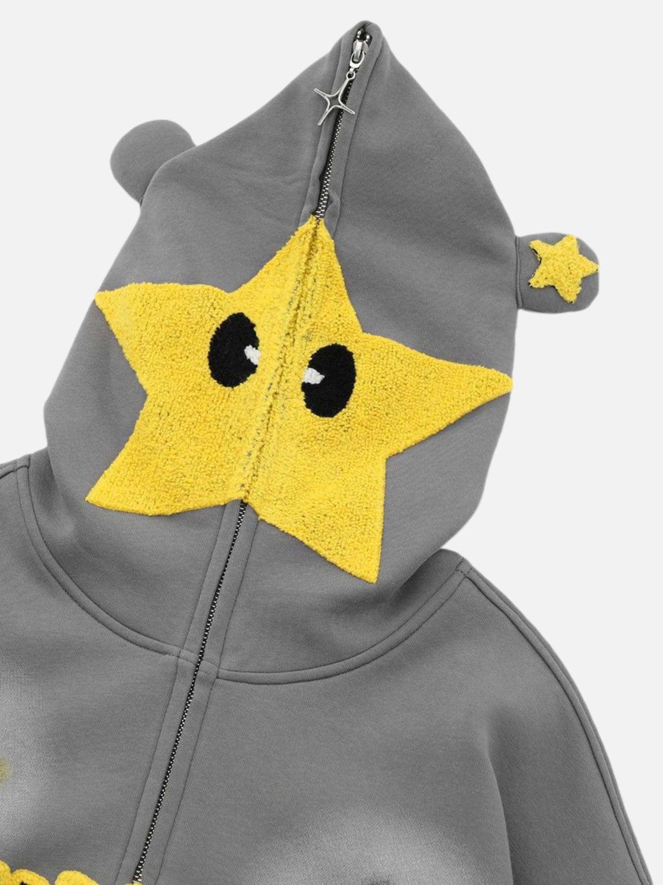 1984 Star Embroidered Hooded Sweatshirt - 1843 SP23100633BL