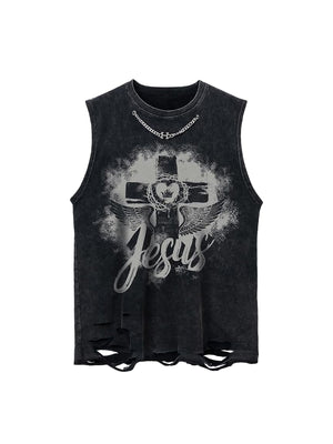 1984 Love Cross Street Rap Sleeveless Vest