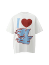 1984 Love Heart Fun Print Street Rap T-Shirt