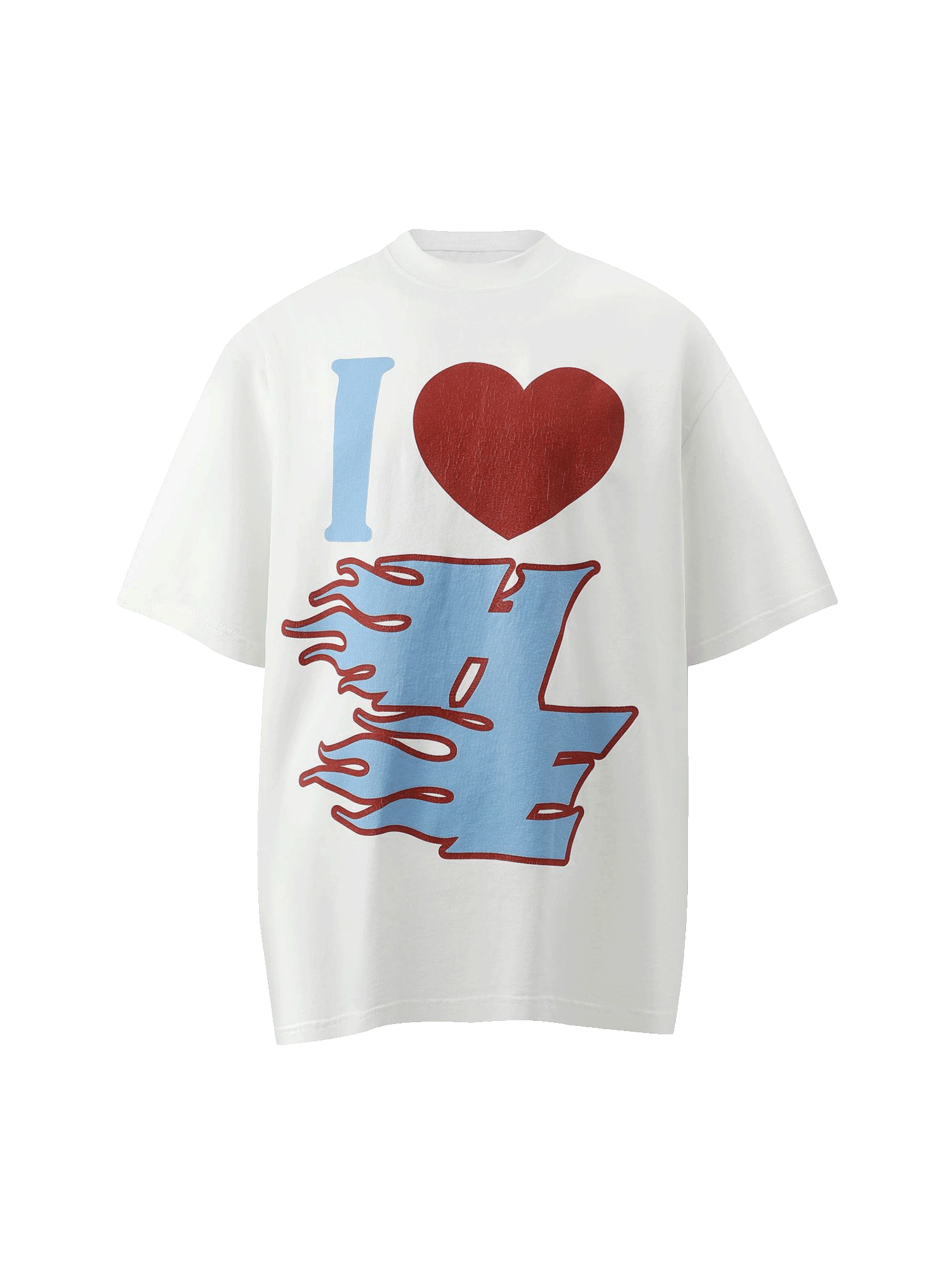 1984 Love Heart Fun Print Street Rap T-Shirt