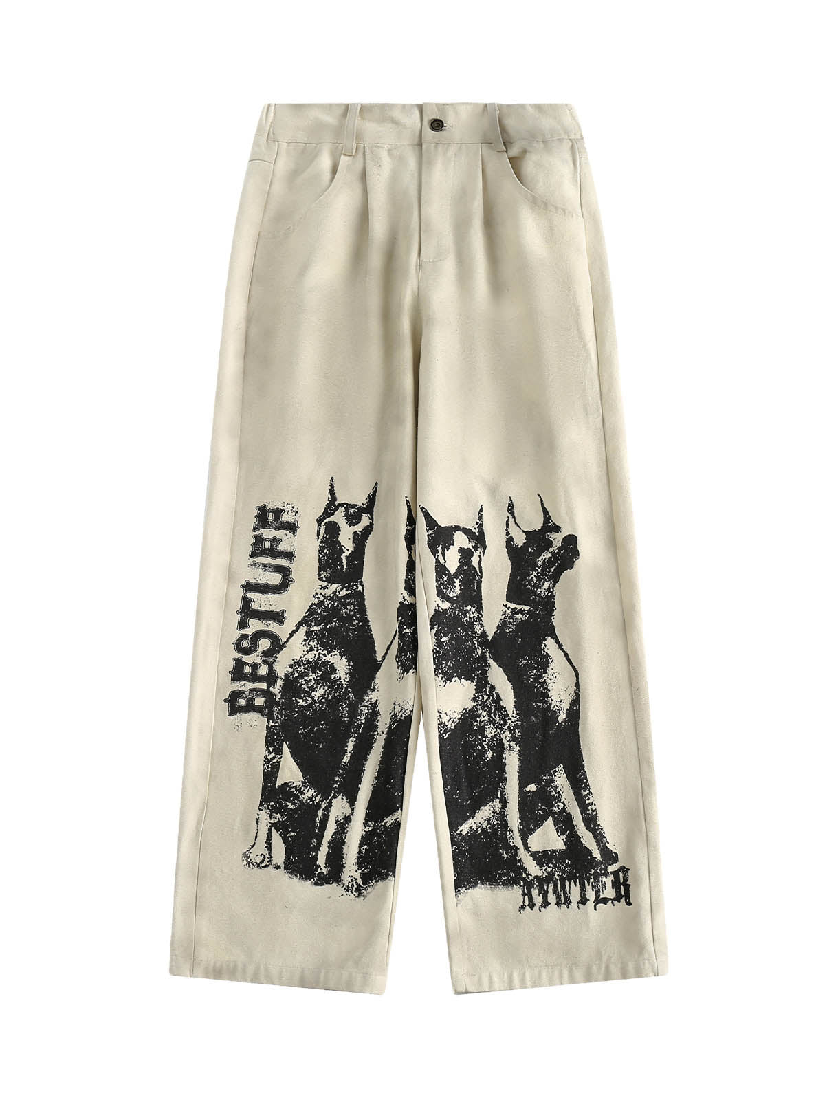 Retro Washed Distressed Graffiti Pants SP241011OSY3