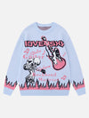 1984 Rock Anime Flame Crew Neck Sweater SP230918AWJJ