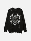 1984 Creative Flame Heart Sweater SP230921F3S3