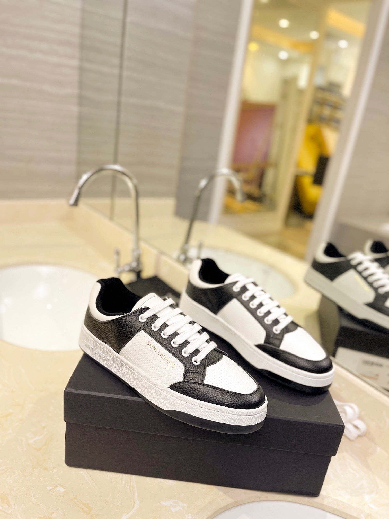 VSL Black and White Leather Sneakers-167