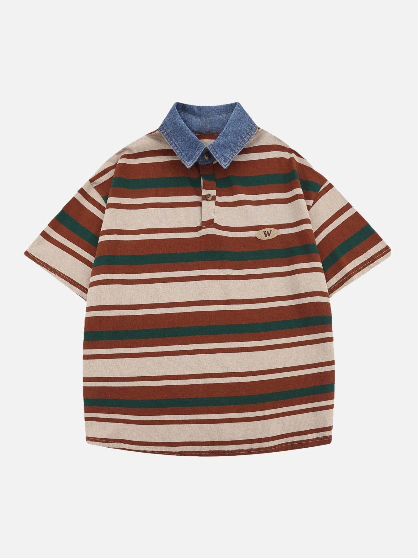 1984 Vintage Striped Polo Shirt SP230727DWFS