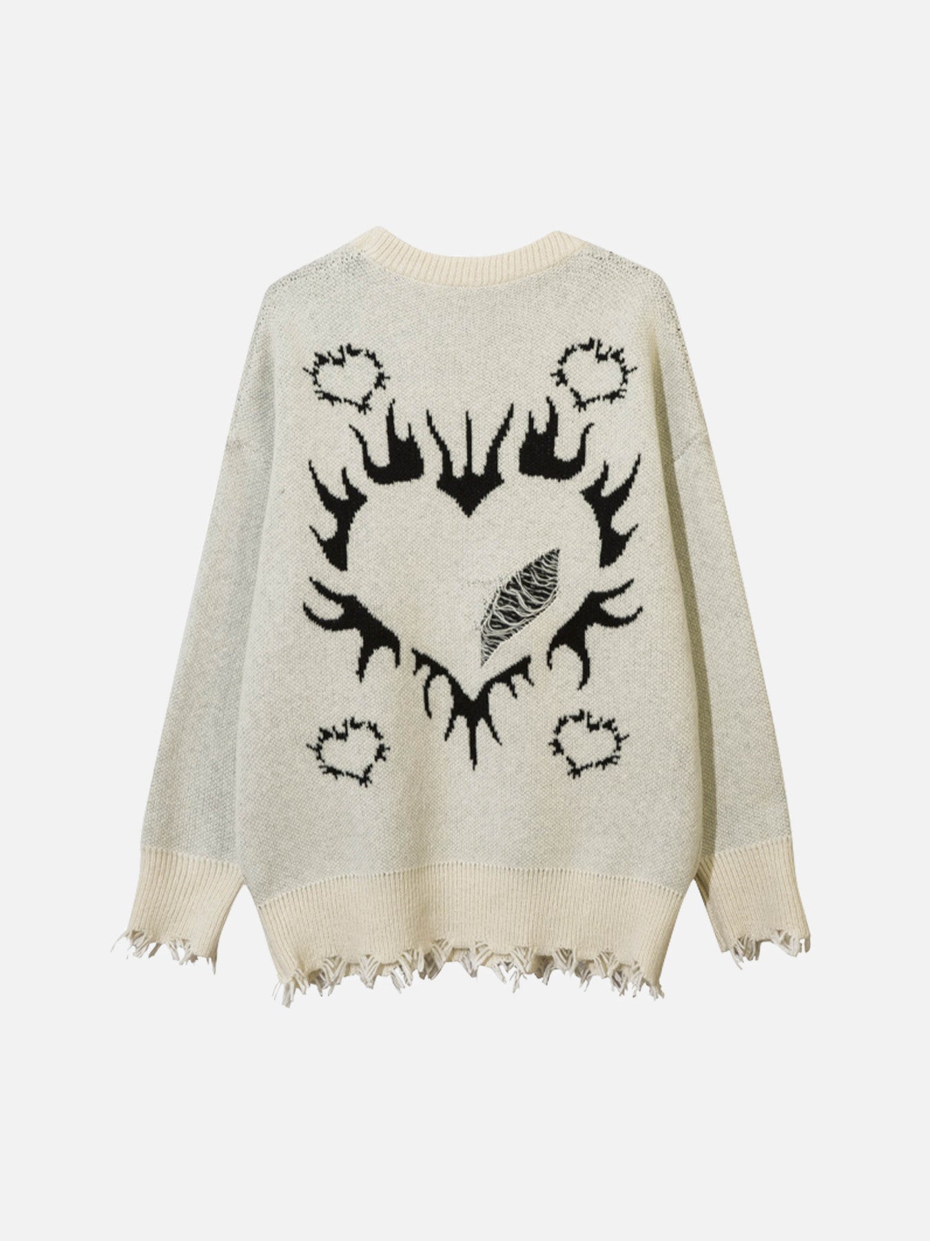 1984 Creative Flame Heart Sweater SP230921F3S3