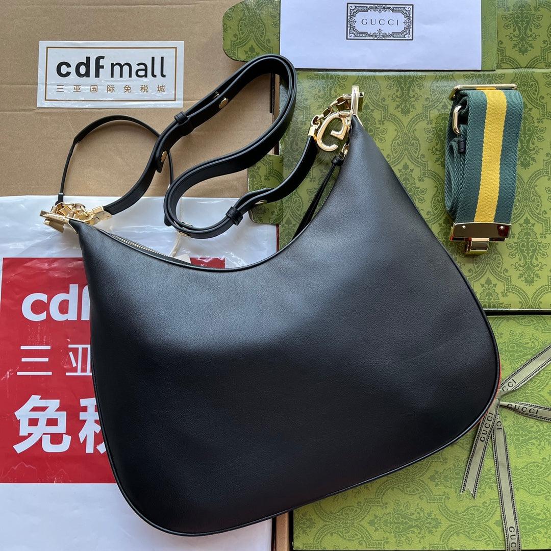 gg Atache Large Shoulder Bag Black For Women, Women&#8217;s Bags 13.8in/35cm gg‎ ‎702823 UXWBG 1037