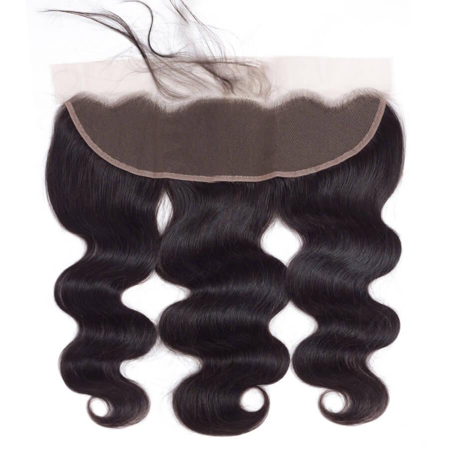 Malaysian Body Wave Virgin Hair Weave 3 Bundles With 13x4 Lace Frontal Ear To Ear Hermosa Hair