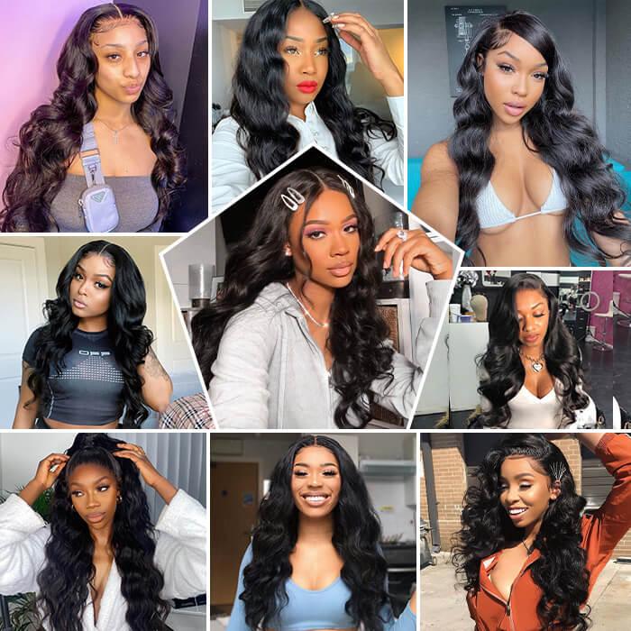 Skin Melt HD Lace Wigs Body Wave 13*4 Lace Front Wigs Human Hair Real Transparent Lace hermosahair