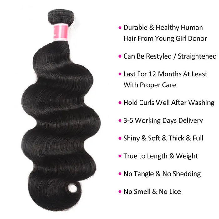 One Bundle Sale Body Wave Bundles 100% Unprocessed Virgin Human Hair hermosahair