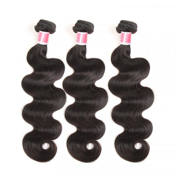 Malaysian Body Wave 3/4 Bundle Deals Unprocessed Virgin Human Hair Bundles Natural Black Color hermosahair