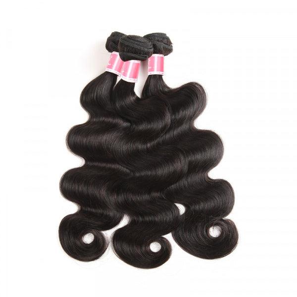 Malaysian Body Wave 3/4 Bundle Deals Unprocessed Virgin Human Hair Bundles Natural Black Color hermosahair