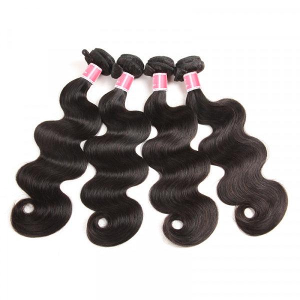 Malaysian Body Wave 3/4 Bundle Deals Unprocessed Virgin Human Hair Bundles Natural Black Color hermosahair