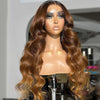 T4/27 Ombre Brown Body Wave Frontal Wigs Glueless 13x6 5x5 HD Lace Front Human Hair Wigs hermosahair