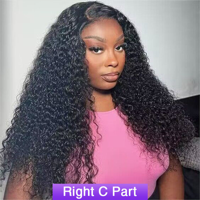 180% Density Curly Lace Front Wigs 13x4 HD Lace Frontal C Part Long Wig - 1984brand