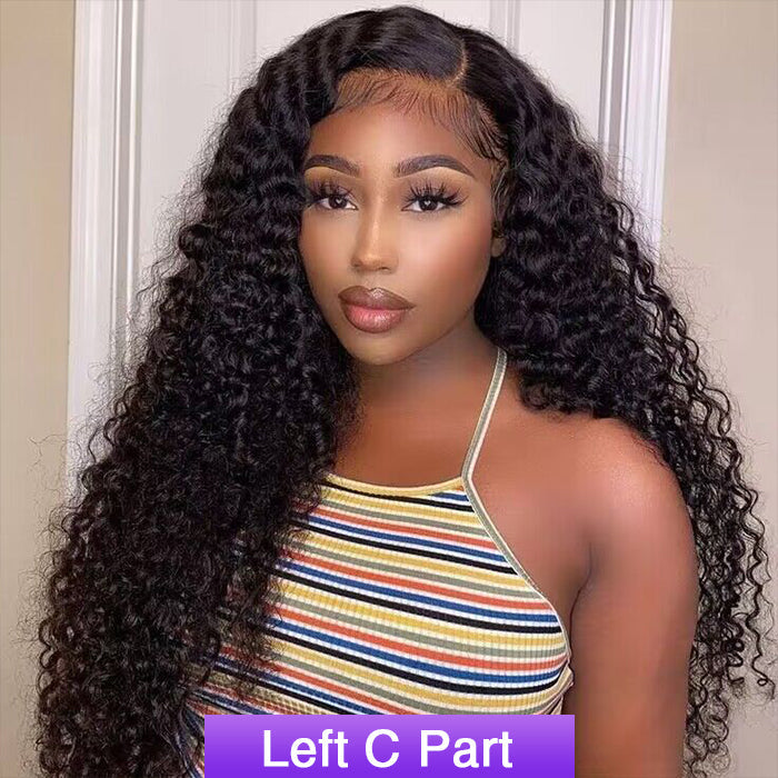 180% Density Curly Lace Front Wigs 13x4 HD Lace Frontal C Part Long Wig - 1984brand