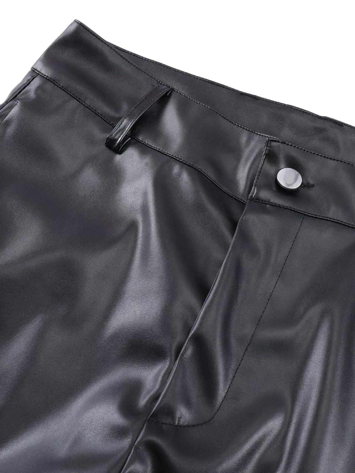 1984 Punk Style Pleated Leather Pants - 2195