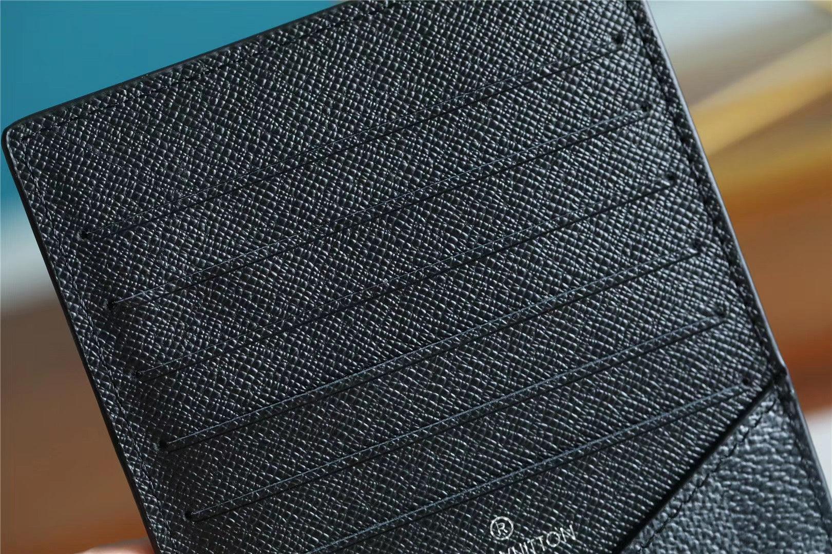 LV ID Card Holder Damier Graphite Canvas Black For Men, Wallet 13cm LV N60378