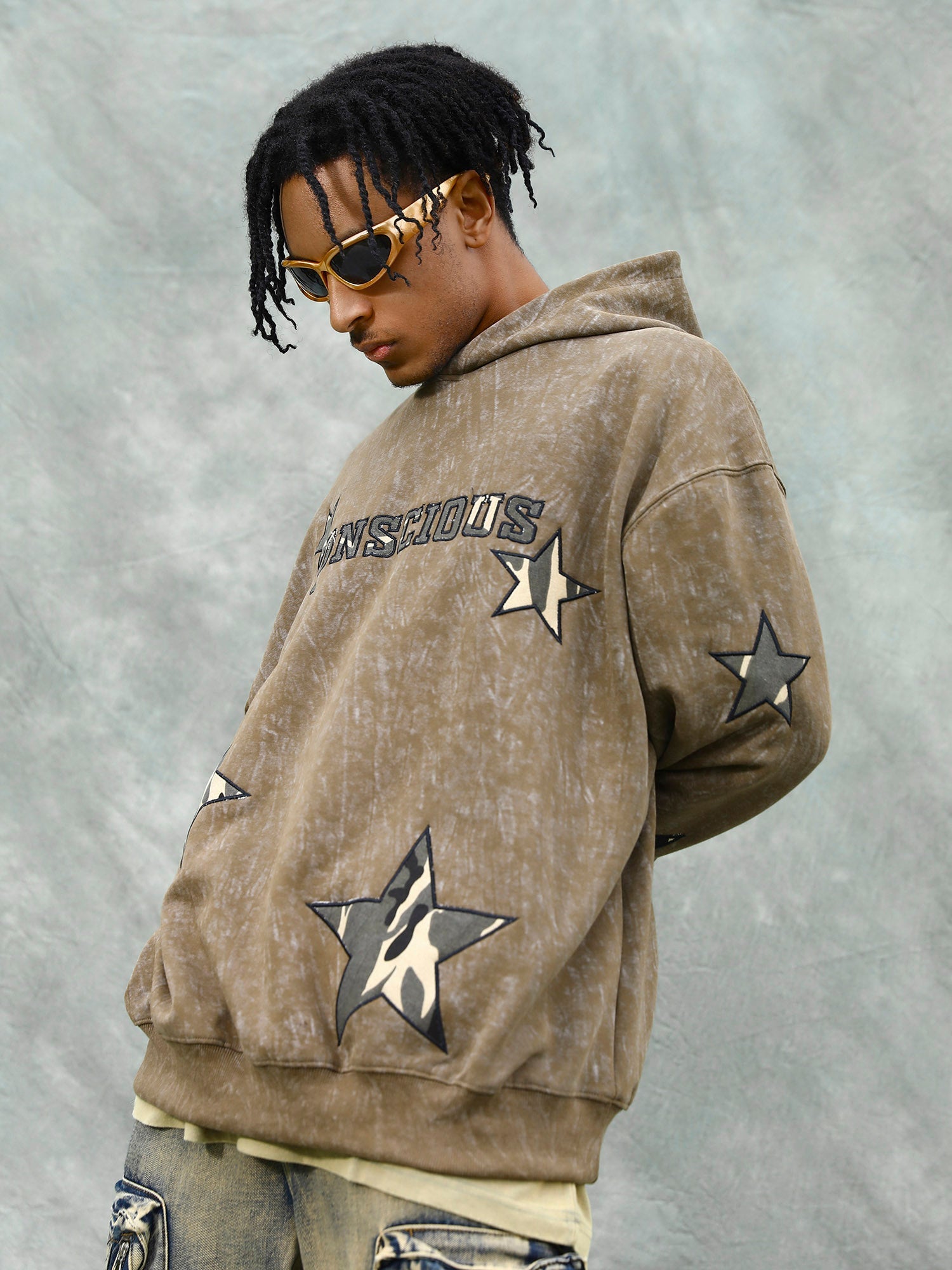 1984 American Retro Patch Star Hooded Sweatshirt - 1969 - 1984brand