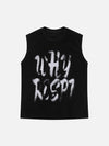 1984 Retro Hip Hop Abstract Letter Print Vests SP240312DW4Y