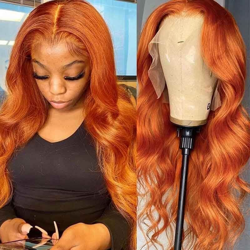 Ginger Lace Front Wig Straight & Body Wave 13*4 HD Lace Frontal Human Hair Wigs For Women hermosahair