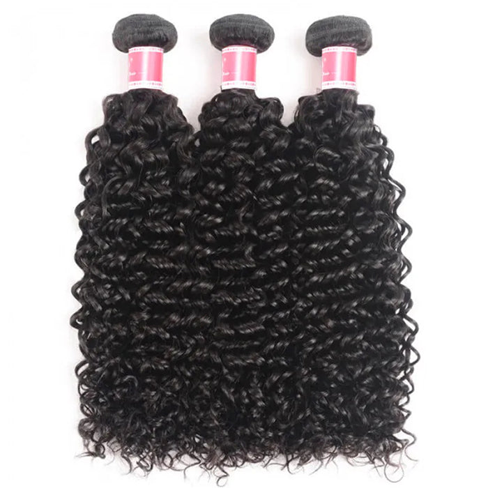 Malaysian Curly Hair 3 Bundles with 4*4 Closure Soft Unprocessed Virgin Human Hair Hermosa Hair