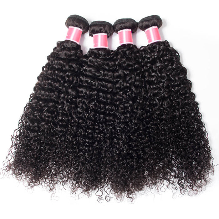 Peruvian Curly Hair 4 Bundles with 4*4 Closure Soft Unprocessed Virgin Human Hair hermosahair