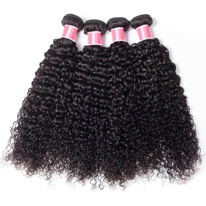 Malaysian Curly Hair 4 Bundles With 13X4 Ear To Ear Lace Frontal Natural Color hermosahair