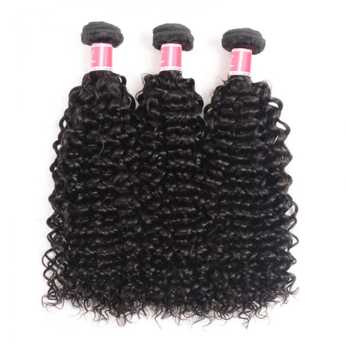 Malaysian Curly Hair Virgin Hair Weave 3 Bundles With 13x4 Lace Frontal Ear To Ear Hermosa Hair