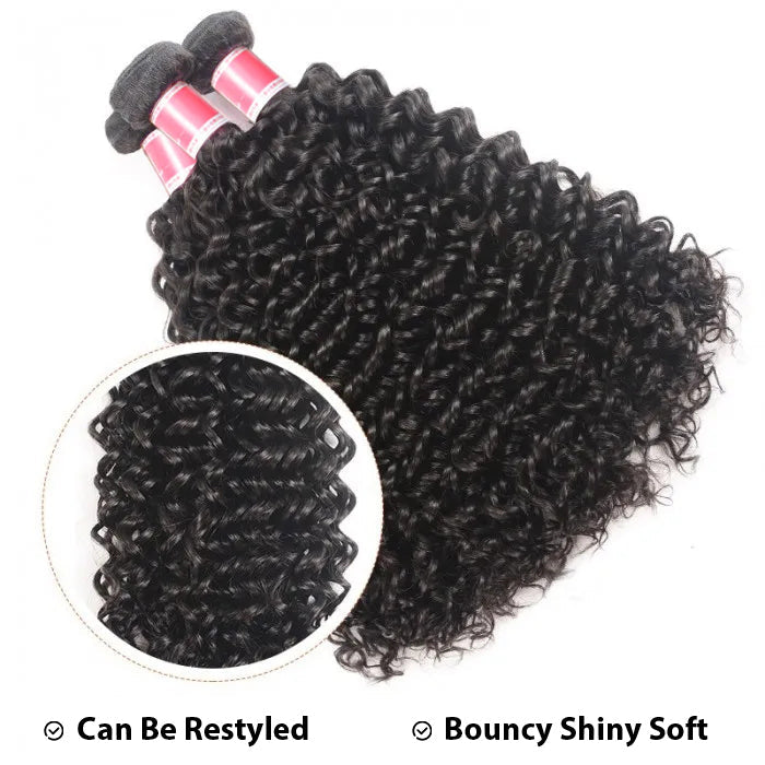 Peruvian Curly Hair 3/4 Bundle Deals Unprocessed Virgin Human Hair Extensions In Stock hermosahair