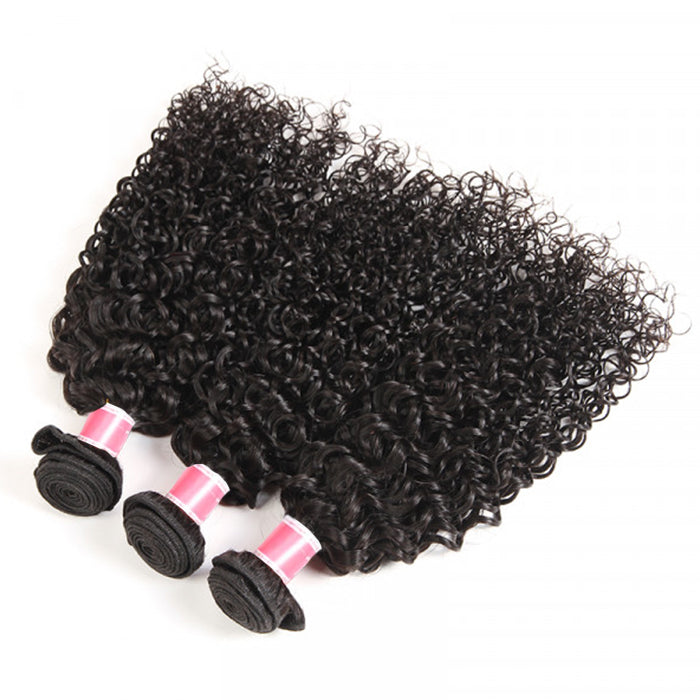 Malaysian Curly Hair 3/4 Bundle Deals Unprocessed Virgin Human Hair Bundles Natural Black Color hermosahair