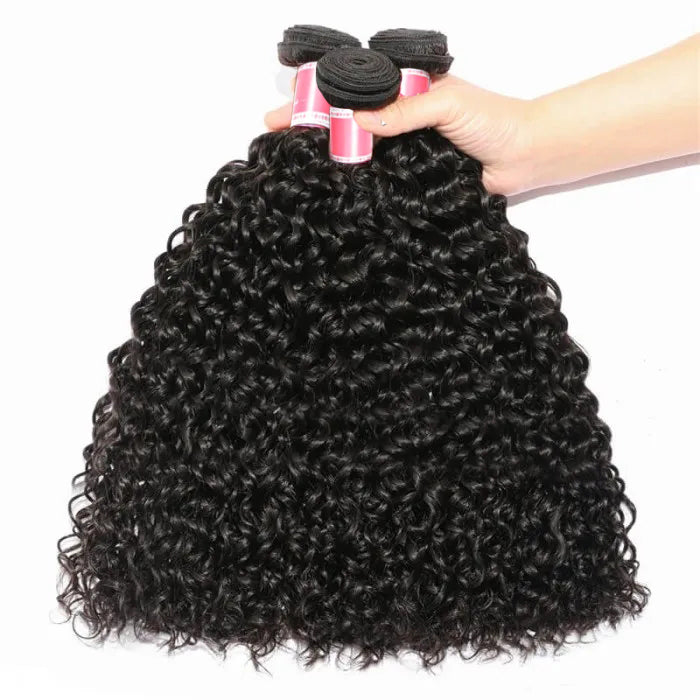 Peruvian Curly Hair 3/4 Bundle Deals Unprocessed Virgin Human Hair Extensions In Stock hermosahair