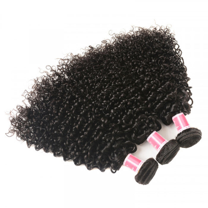 Malaysian Curly Hair 3/4 Bundle Deals Unprocessed Virgin Human Hair Bundles Natural Black Color hermosahair