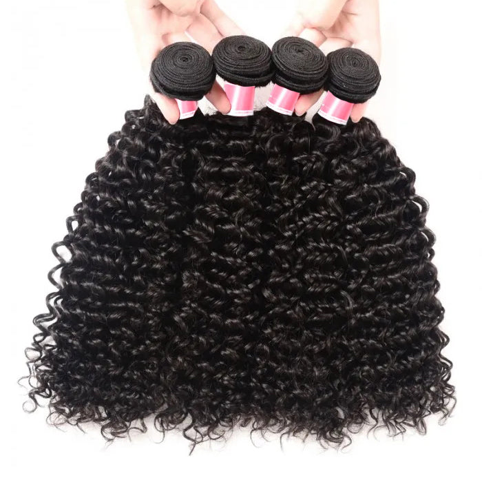 Malaysian Curly Hair 3/4 Bundle Deals Unprocessed Virgin Human Hair Bundles Natural Black Color hermosahair