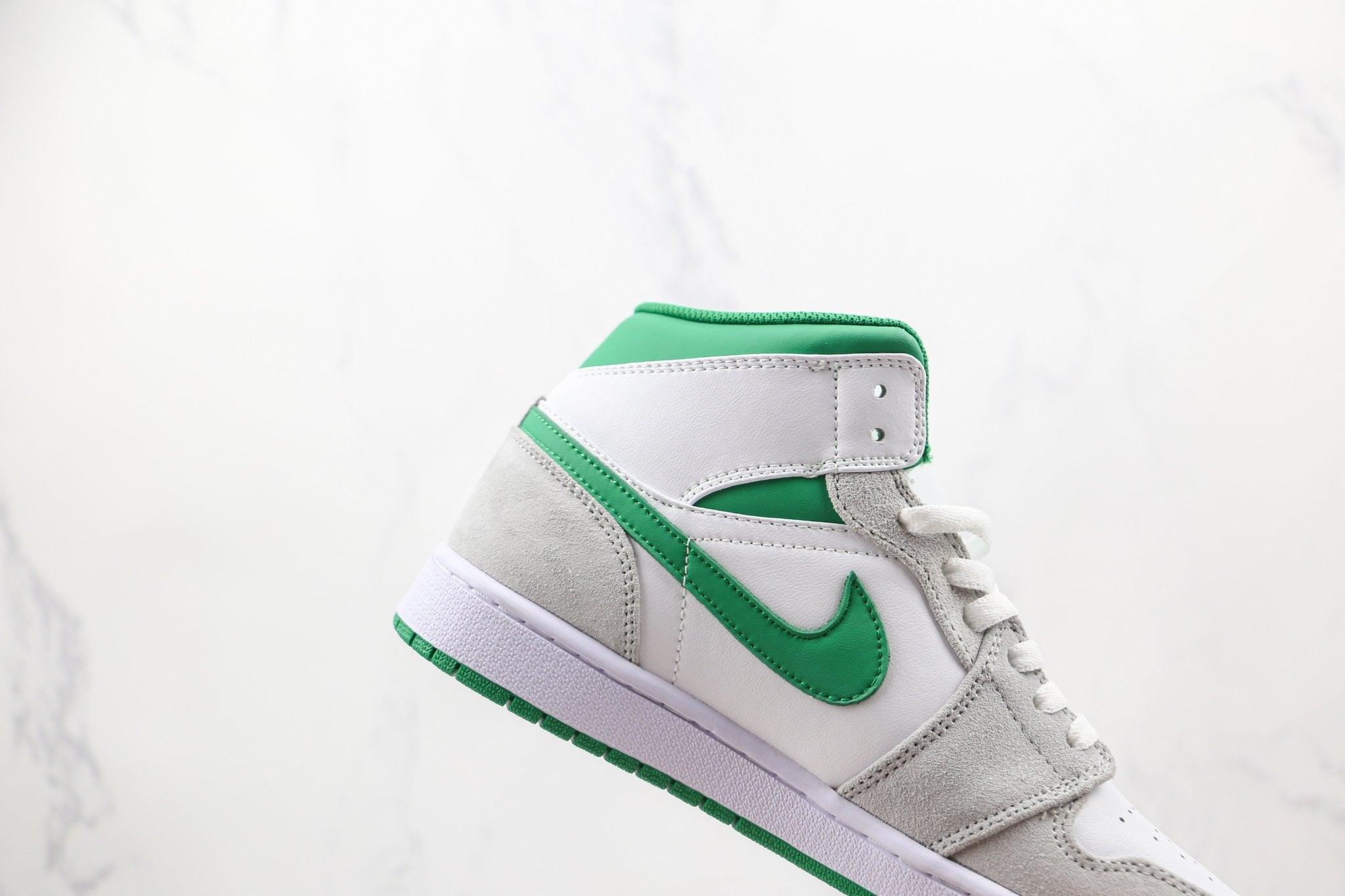 Custom Air Jordan 1 Green Grey Mid High Q - sneakerhypesusa