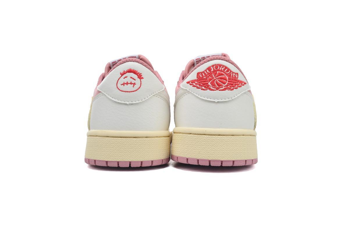 Custom Travis Scott x Air Jordan 1 Low OG White Pink sneakerland