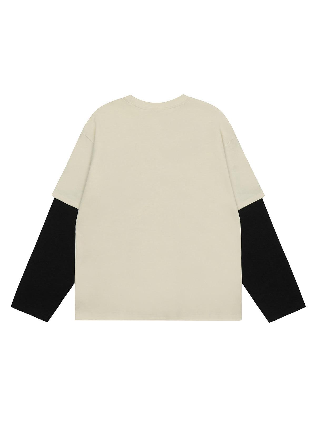 1984 Faux Two-piece Colorblock Crewneck Sweatshirt