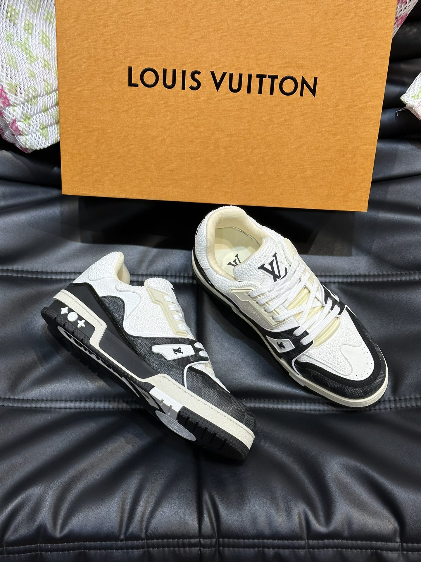 LUV Black and White Trainer Sneakers-081