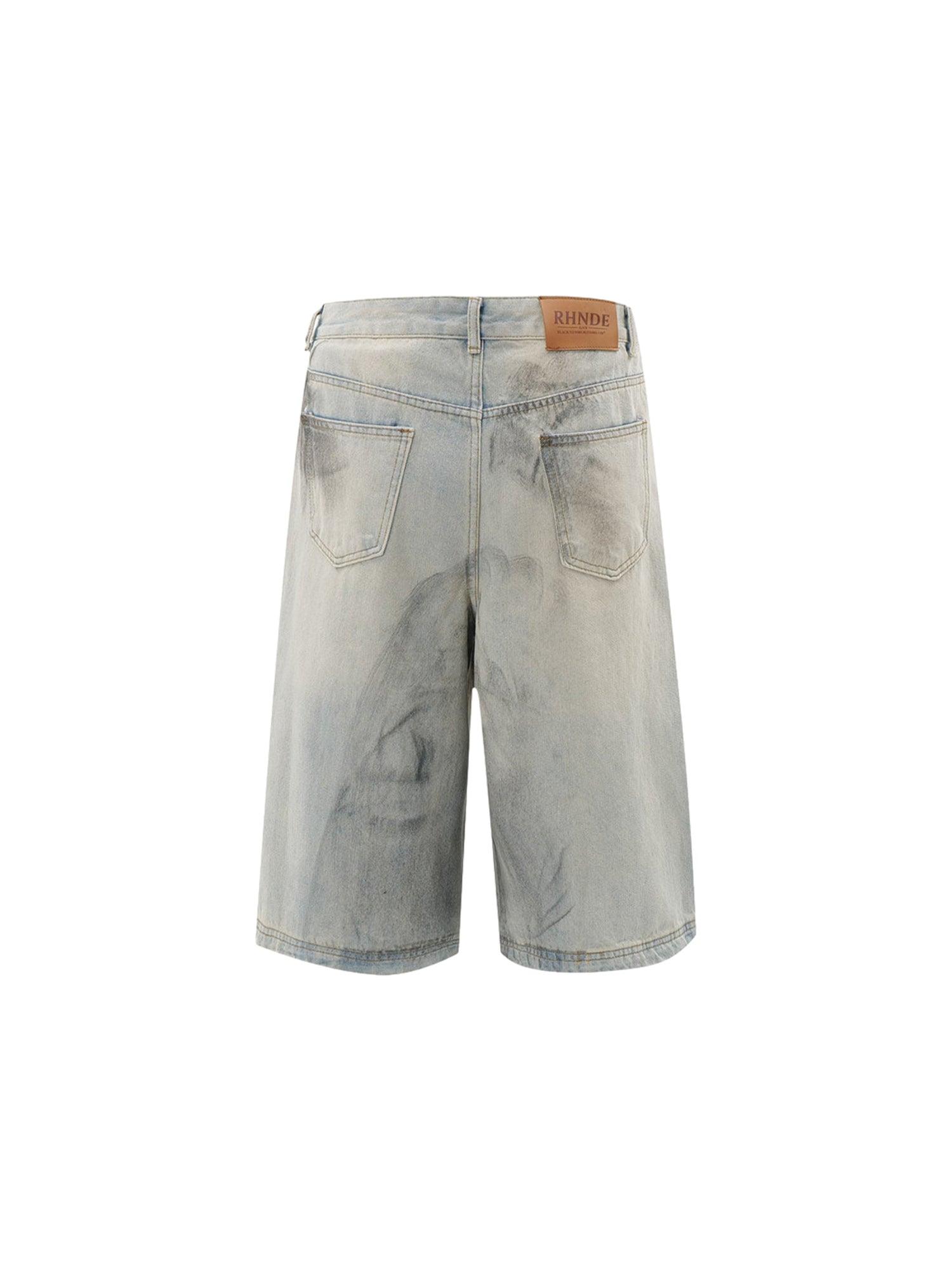 1984 Punk High Street Dirty Ripped Denim Jorts