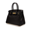 HRMS Birkin 30 Black Box Leather Gold Hardware Kilta bags