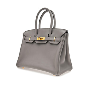 HMS Birkin 30 Gris Togo Leather Gold Hardware Kilta bags