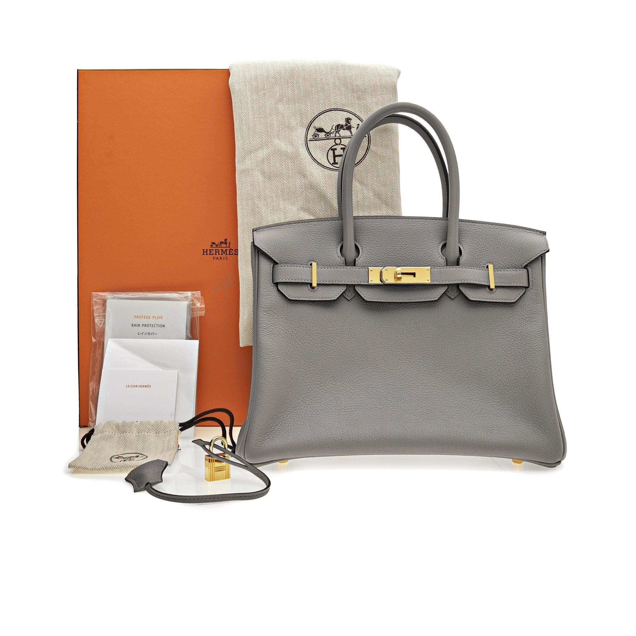 HMS Birkin 30 Gris Togo Leather Gold Hardware Kilta bags