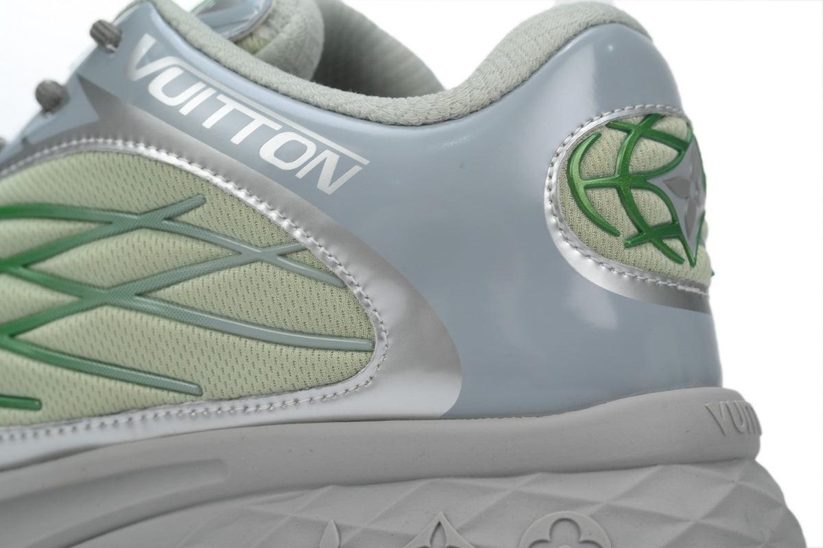 Custom LV Discovery Lace Up White Silver Green sneakerland