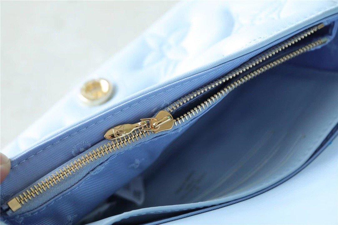 LV Wallet On Strap Bubblegram Monogram In Wallets and Small Leather Goods For Women Bleu Glacier Blue 7.9in/20cm LV M81399