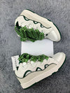 Premium Women Leather Curb Sneaker white khaki