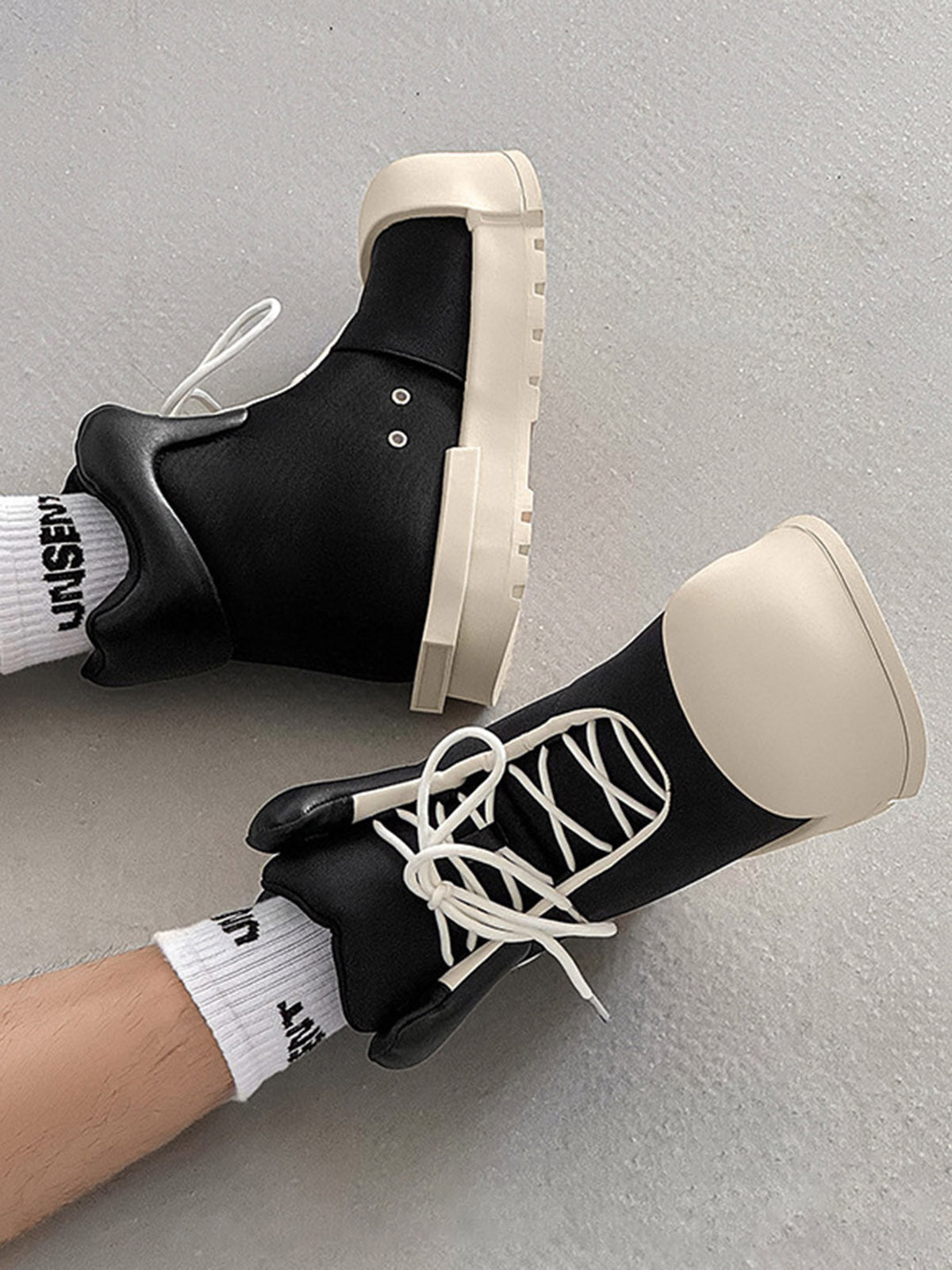 Sneakerhill High Top Canvas Platform Sneakers - 1984