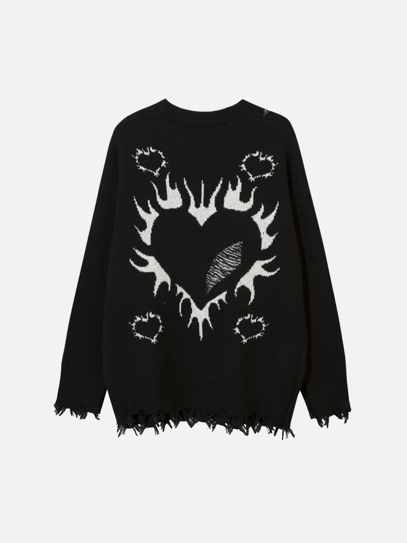 1984 Creative Flame Heart Sweater SP230921F3S3