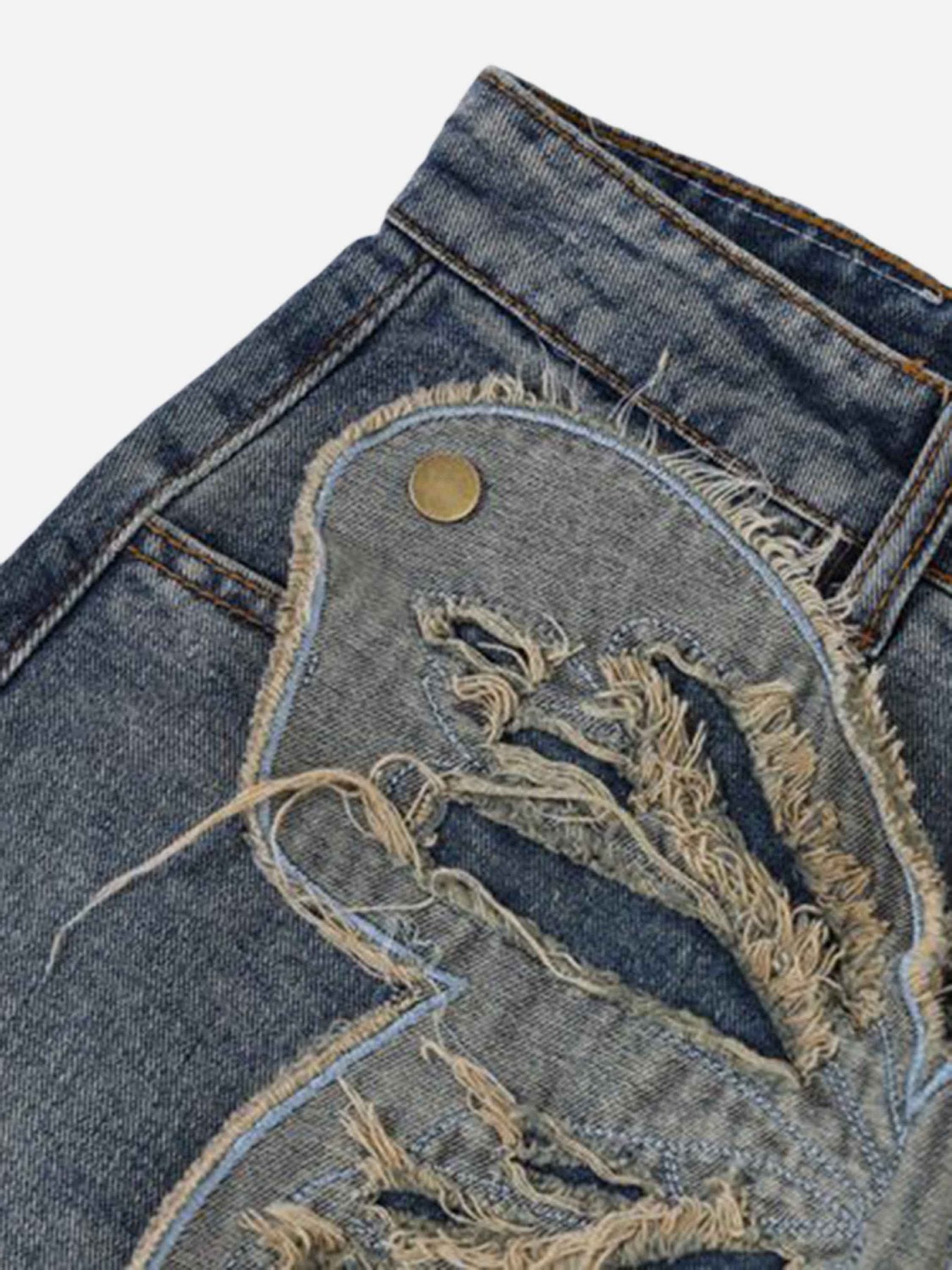 1984 Appliqued Butterfly Embroidered Jeans - 1984brand