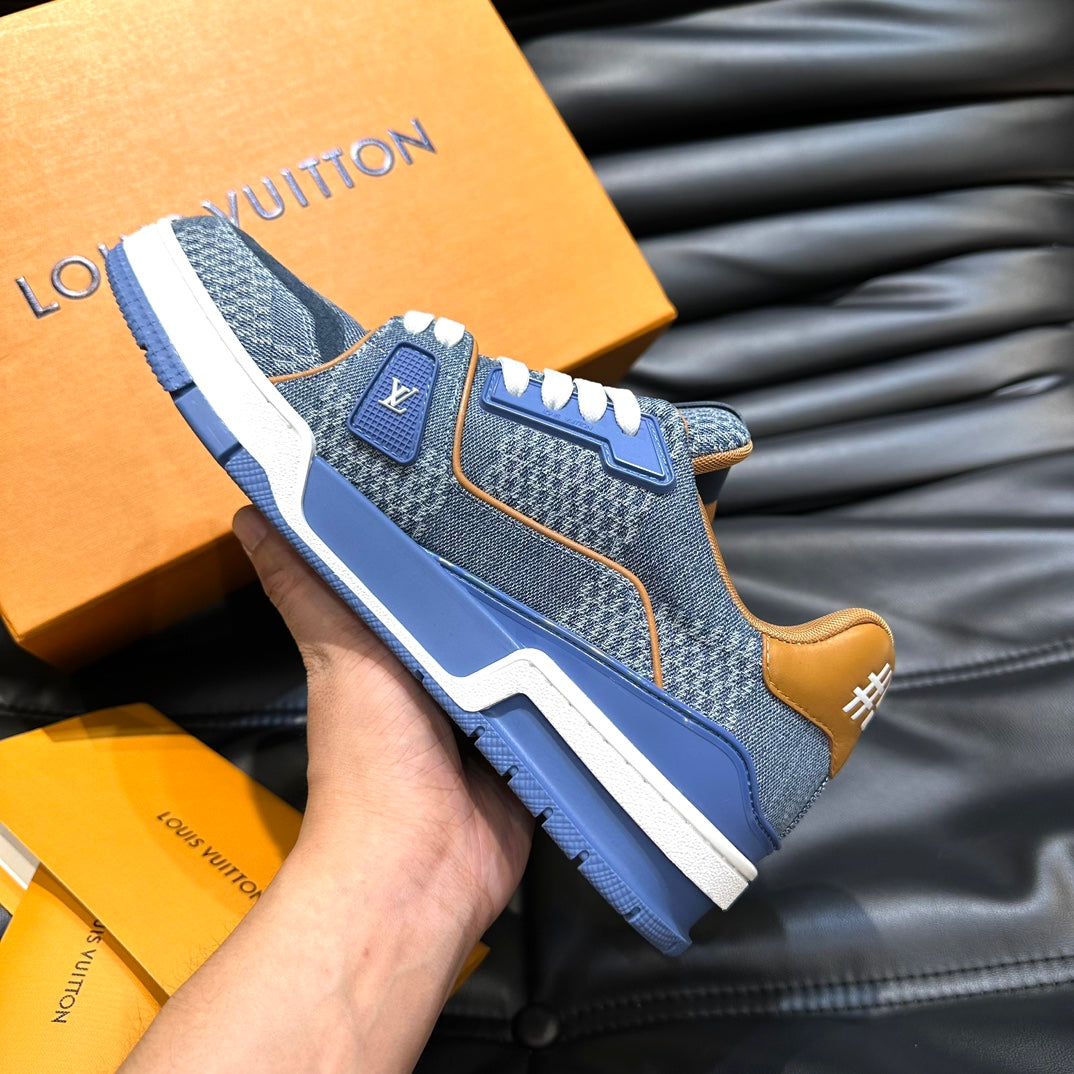 LUV Trainer Blue and Grey Denim Sneakers -071