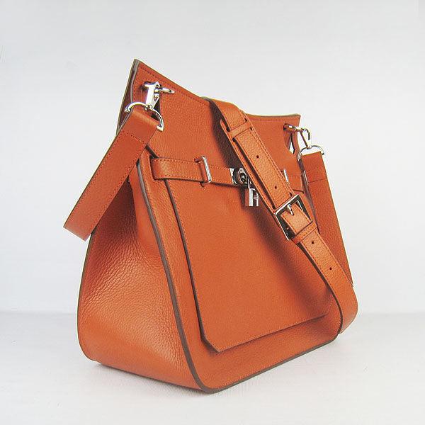 Leather Shoulder bag H6508 orange silver Kilta bags